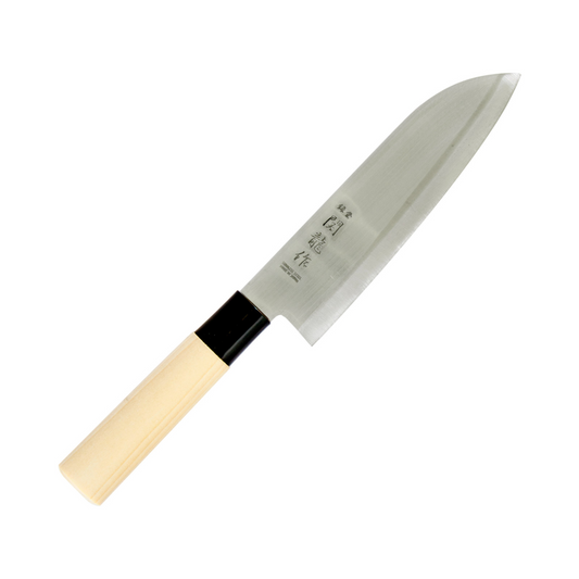 SEKIRYU｜日本製 Santoku 關龍作(関龍作) SR系列 木柄三德刀 多用途廚刀 165mm (SR100)