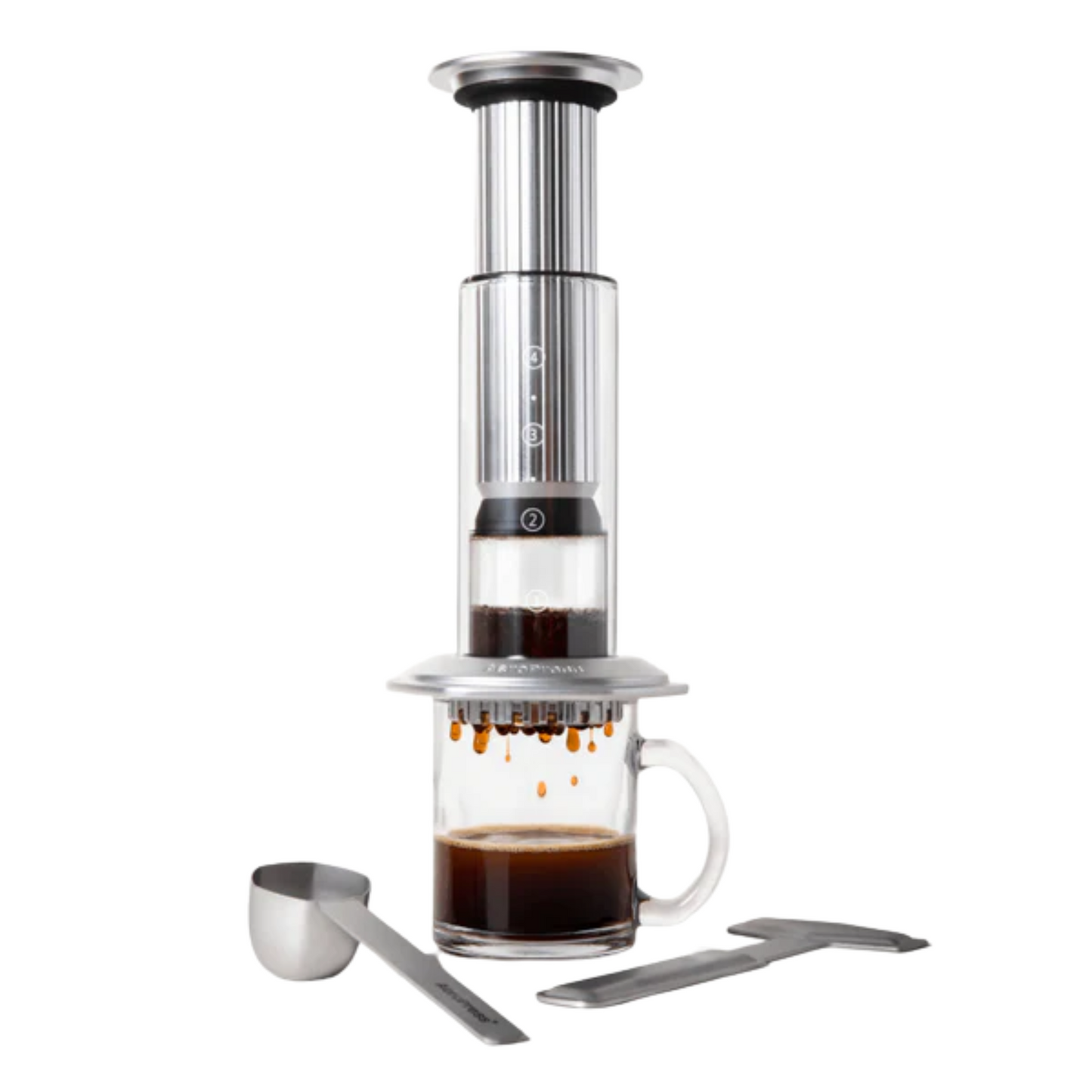 AeroPress｜愛樂壓 玻璃 金屬製 旅行戶外手壓咖啡萃取器 手壓式按壓咖啡器 Travel Coffee Maker - AeroPress Premium