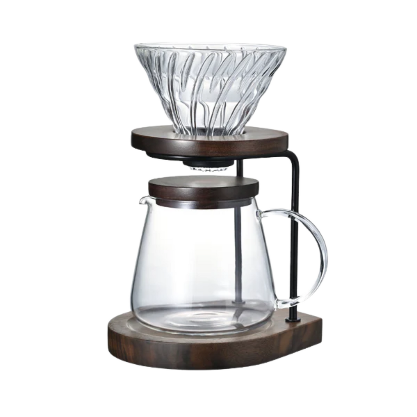 HARIO | V60 胡桃木滴水架 手沖咖啡壺組套裝 2025新款 (02玻璃濾杯 附40張濾紙) WDS-1006-WN【平行進口產品】
