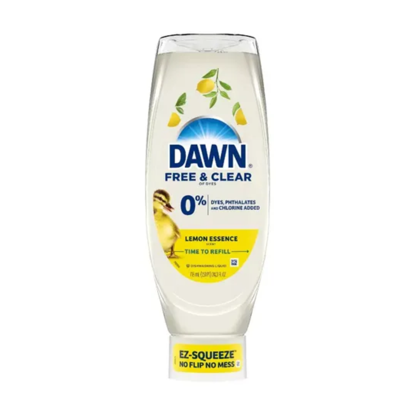 DAWN｜Free & Clear EZ-Squeeze 洗碗精 718ml｜強力去油能力｜倒置瓶設計 不翻蓋 不弄髒 直接擠壓即可使用