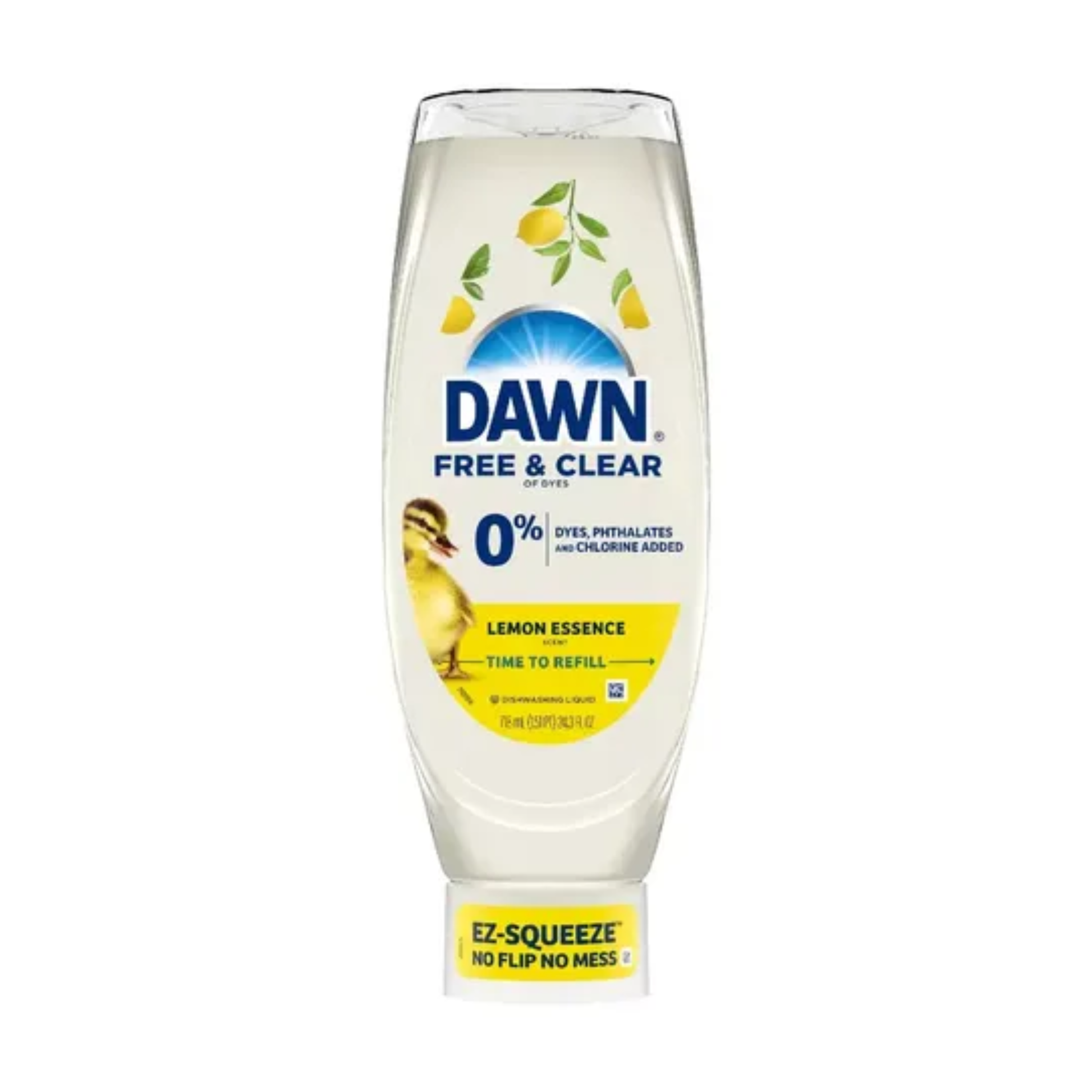 DAWN｜Free & Clear EZ-Squeeze 洗碗精 718ml｜強力去油能力｜倒置瓶設計 不翻蓋 不弄髒 直接擠壓即可使用