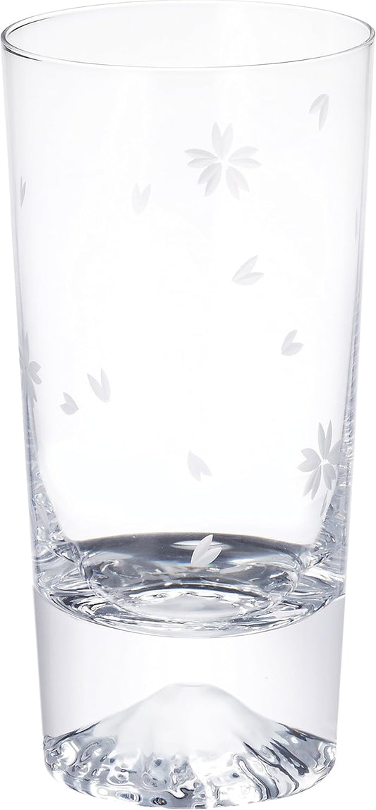 田島硝子｜TAJIMA GLASS EDO GLASS 高杯版櫻花富士山玻璃杯 400ml (TG16-015-TS)【附真品證書卡】