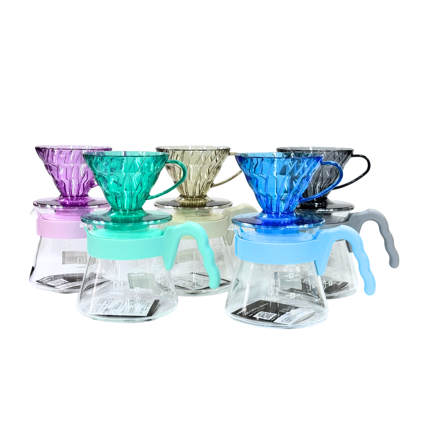 HARIO | V60 01 20周年限量色彩 手沖咖啡壺組 (超值選 附40張濾紙) 日本製 VCSD-01-20CP【平行進口產品】