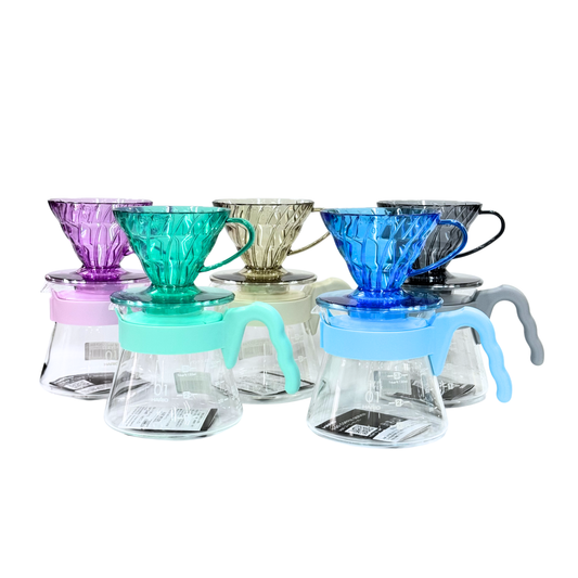 HARIO | V60 01 20周年限量色彩 手沖咖啡壺組 (超值選 附40張濾紙) 日本製 VCSD-01-20CP【平行進口產品】