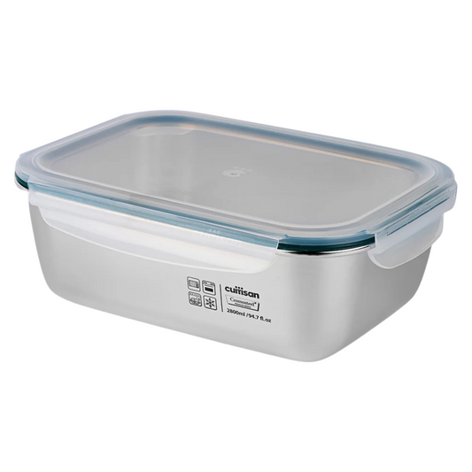 CUITISAN｜Simple Rectangle 韓國製不鏽鋼微波爐飯盒 No. 10 (304不銹鋼) - 長方形 - 2800ml