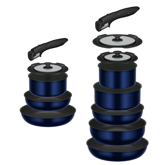Thermos 膳魔師 | (直火適用) 5/8件套 藍色 可拆手柄廚具套裝 KSE-5/8A【平行進口產品】