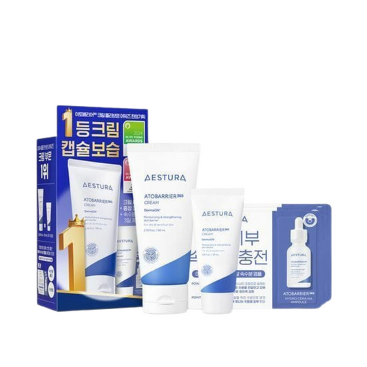 AESTURA｜Atobarrier 365 屏障修復舒緩保濕面霜 80ml＋30ml＋Cera-Hyal Moisture Ampoule 3ml【平行進口產品】