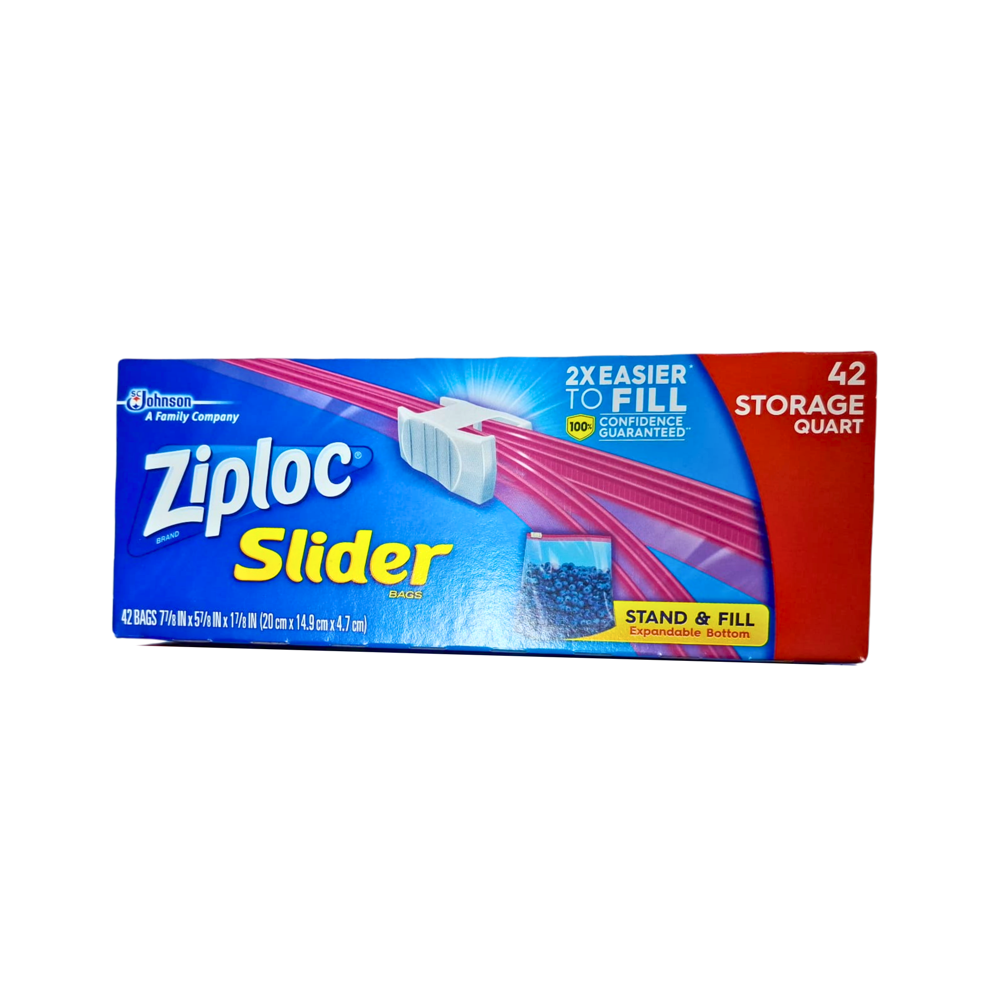 Ziploc｜食品級家用冰櫃密封保鮮袋 可站式 拉鍊款 中號 42入｜適用於蔬果保鮮、冷凍保存、三明治、整理等 - OTL Mall