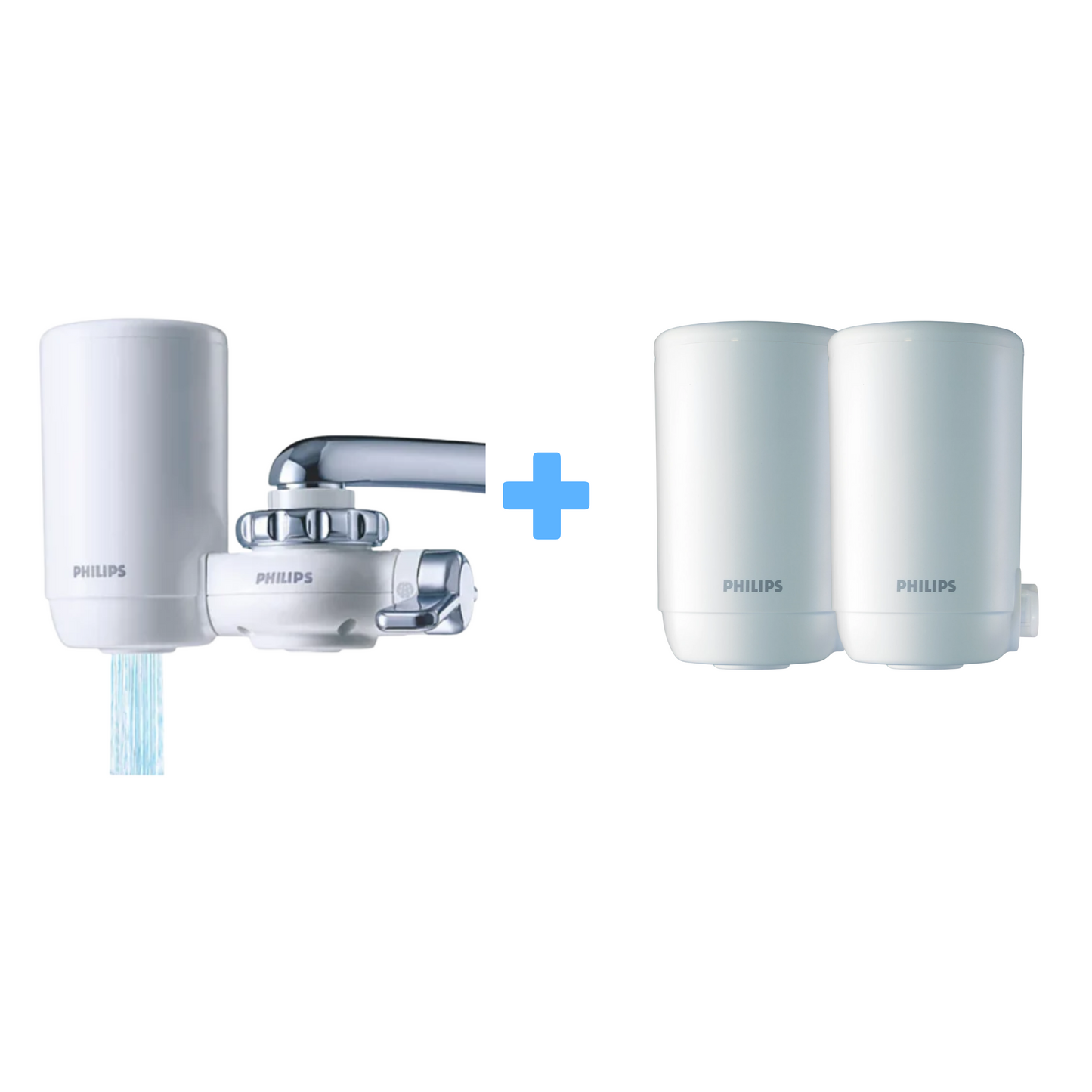 【優惠套裝】Philips｜WP3811 水龍頭濾水器(跟機已附一個濾芯) + WP3911 替換濾芯*2 (共3個濾芯)