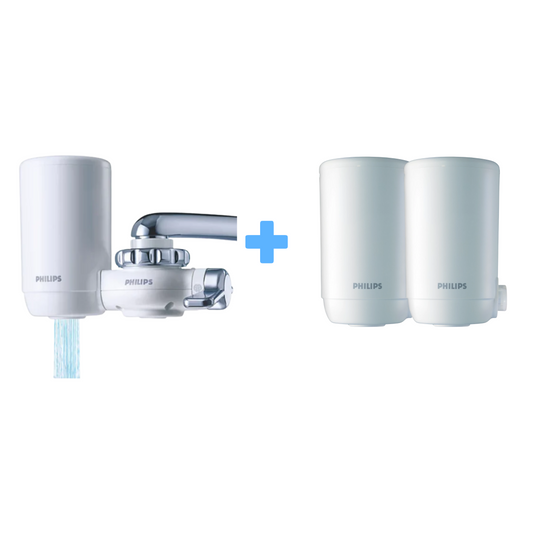 【優惠套裝】Philips｜WP3811 水龍頭濾水器(跟機已附一個濾芯) + WP3911 替換濾芯*2 (共3個濾芯))