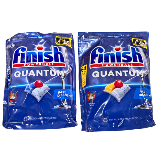 Finish｜Quantum 全效洗碗機洗滌塊 64粒｜強效洗碗球｜洗碗機專用清潔劑