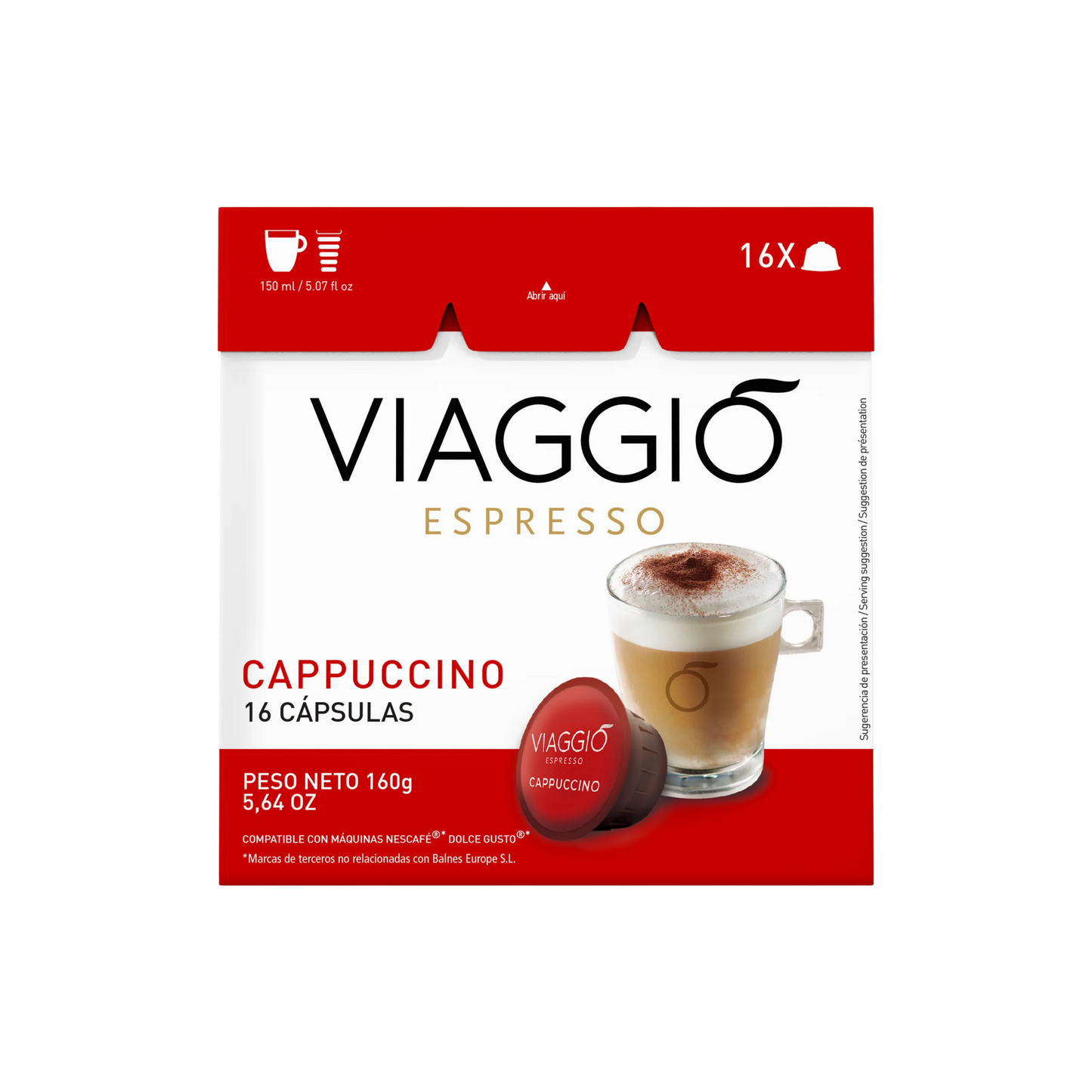 VIAGGIO Espresso | CAPUCHINO 16-Capsule/Box (For Dolce Gusto)