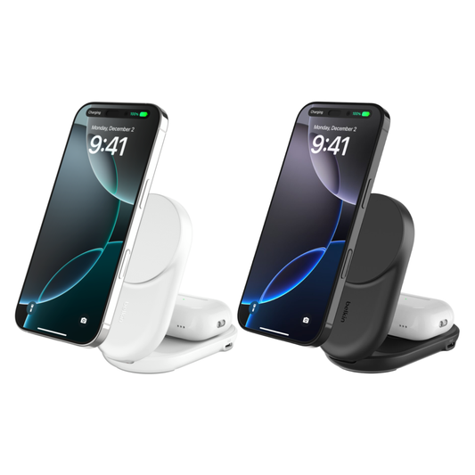 Belkin UltraCharge Qi2 2-in-1 Foldable Magnetic Charger 25W WIZ039my (Round Form) [Hong Kong Genuine Product | 2-Year Warranty]