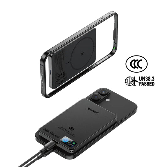 XPower｜(3C可追溯二維碼) MagFlight10 M17 半固態TFT彩屏顯示 QI2.2 25W/30W 10000mAh 磁吸行動電源【一年保養】