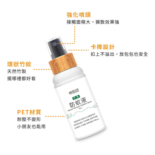 福來朗 | 天然草本防蚊液 - 80ml｜長效 3 小時溫和配方（大人小孩及蠶豆症適用）
