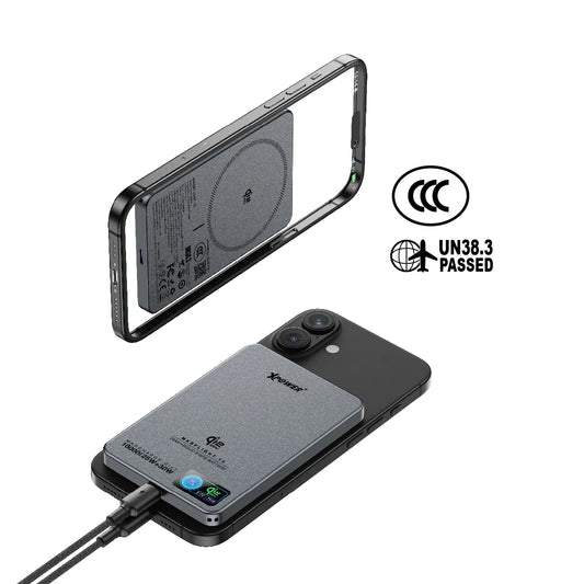 XPower｜(3C可追溯二維碼) MagFlight10 M17 半固態TFT彩屏顯示 QI2.2 25W/30W 10000mAh 磁吸行動電源【一年保養】