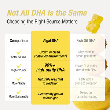 Unichi | Teddi Lab Omega-3 DHA Gummy 小熊軟糖 金桔檸檬味 60粒｜優化認知能力 增強注意力 維持視覺健康【平行進口】