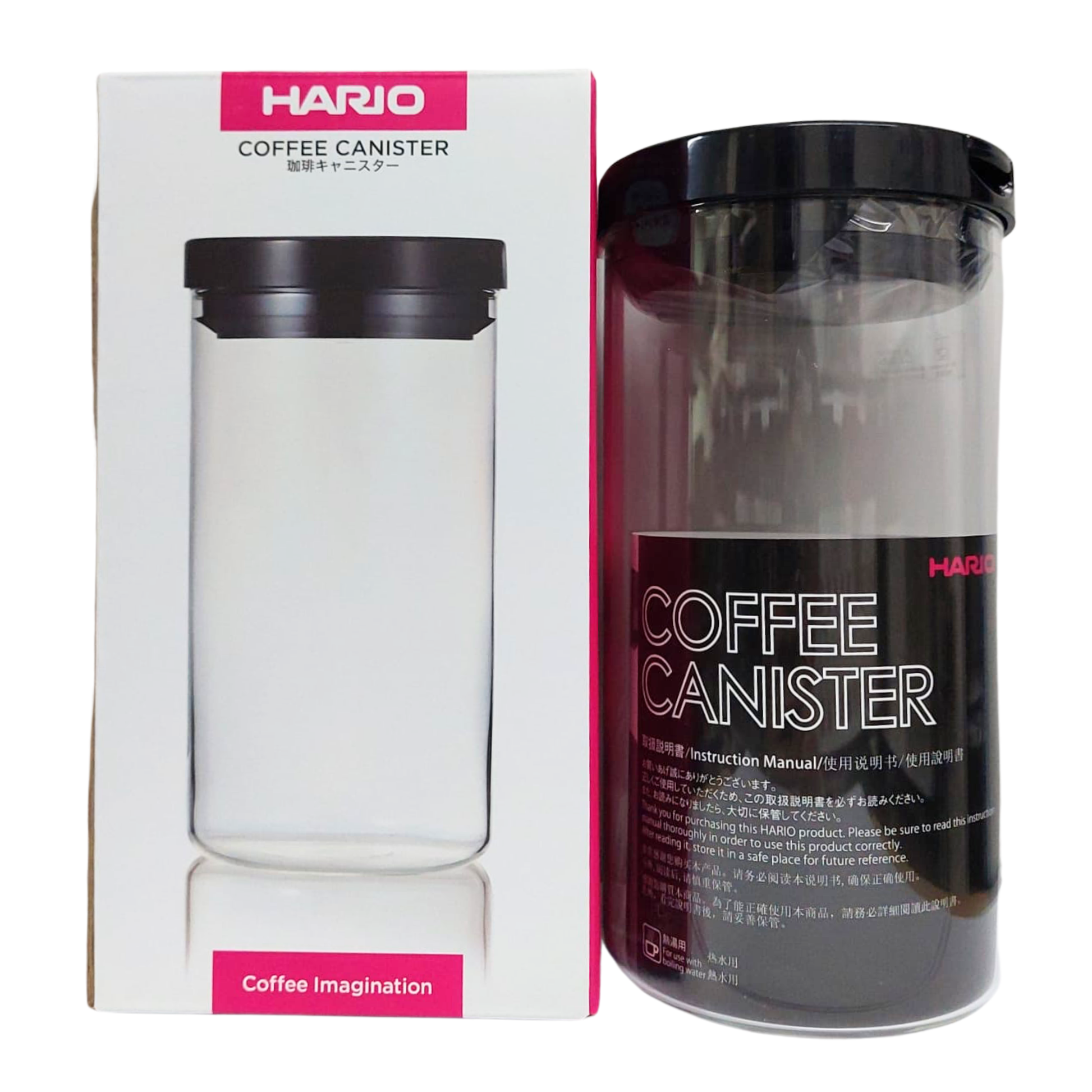 Hario｜咖啡豆玻璃罐 黑色 - M/L號 MCNR-200/300-B【平行進口產品】 - OTL Mall