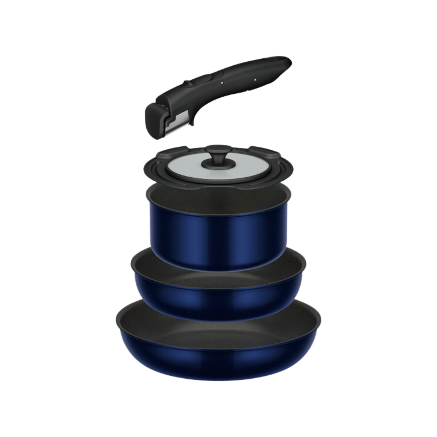 Thermos 膳魔師 | (直火適用) 5/8件套 藍色 可拆手柄廚具套裝 KSE-5/8A【平行進口產品】