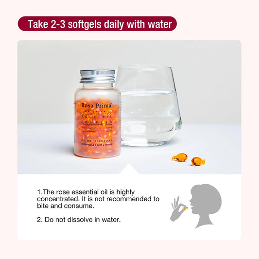Unichi | Rosa Prima Rose Oil Complex 玫瑰精油小魚膠囊 90粒【平行進口產品】