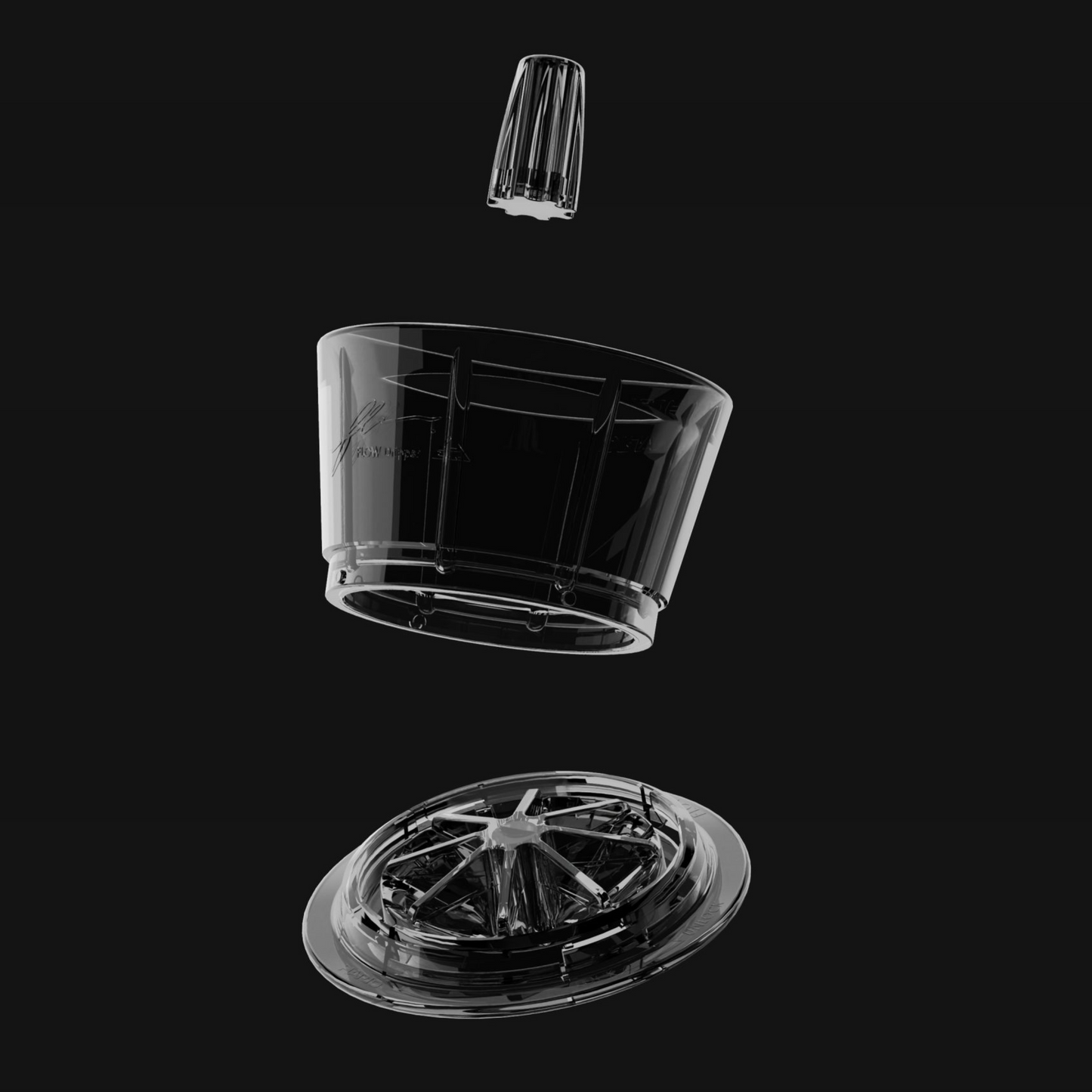 HARIO | V60 02 Tri-Up FLOW Tritan Flow Resin Dripper FDT-02-B [For 2-4 Cups]