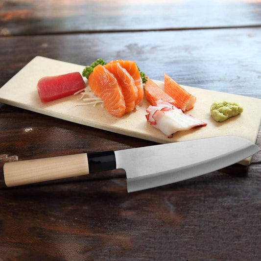 SEKIRYU｜日本製 Santoku 關龍作(関龍作) SR系列 木柄三德刀 多用途廚刀 165mm (SR100)