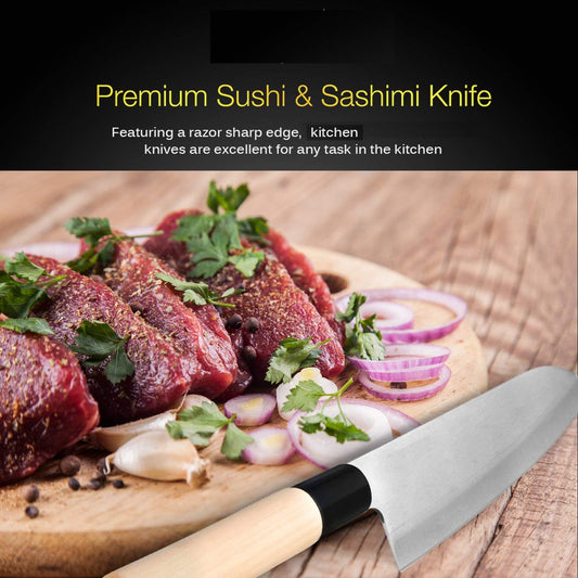 SEKIRYU｜日本製 Santoku 關龍作(関龍作) SR系列 木柄三德刀 多用途廚刀 165mm (SR100)