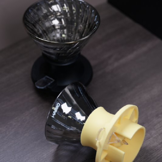 HARIO｜Switch 玻璃浸漬式手沖咖啡濾杯 寶寶聰明杯 (100ml, V60 01, 1-2杯) SSD-100 - 黑色