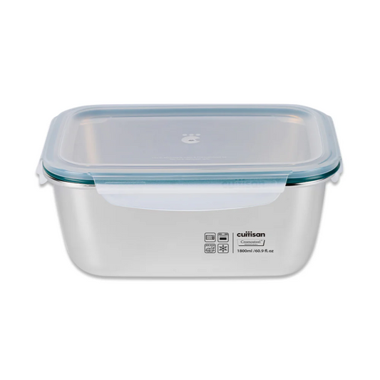 CUITISAN｜Simple Rectangle 韓國製不鏽鋼微波爐飯盒 No. 8 (304不銹鋼) - 長方形 - 1800ml