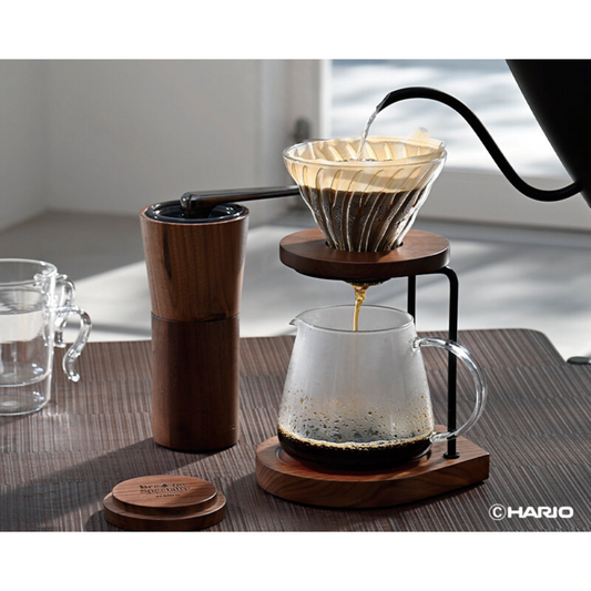 HARIO｜V60 02 玻璃濾杯 胡桃托架 VDG-02-WN