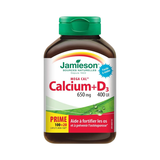 Jamieson｜高濃鈣+維他命D 120粒【平行進口產品】
