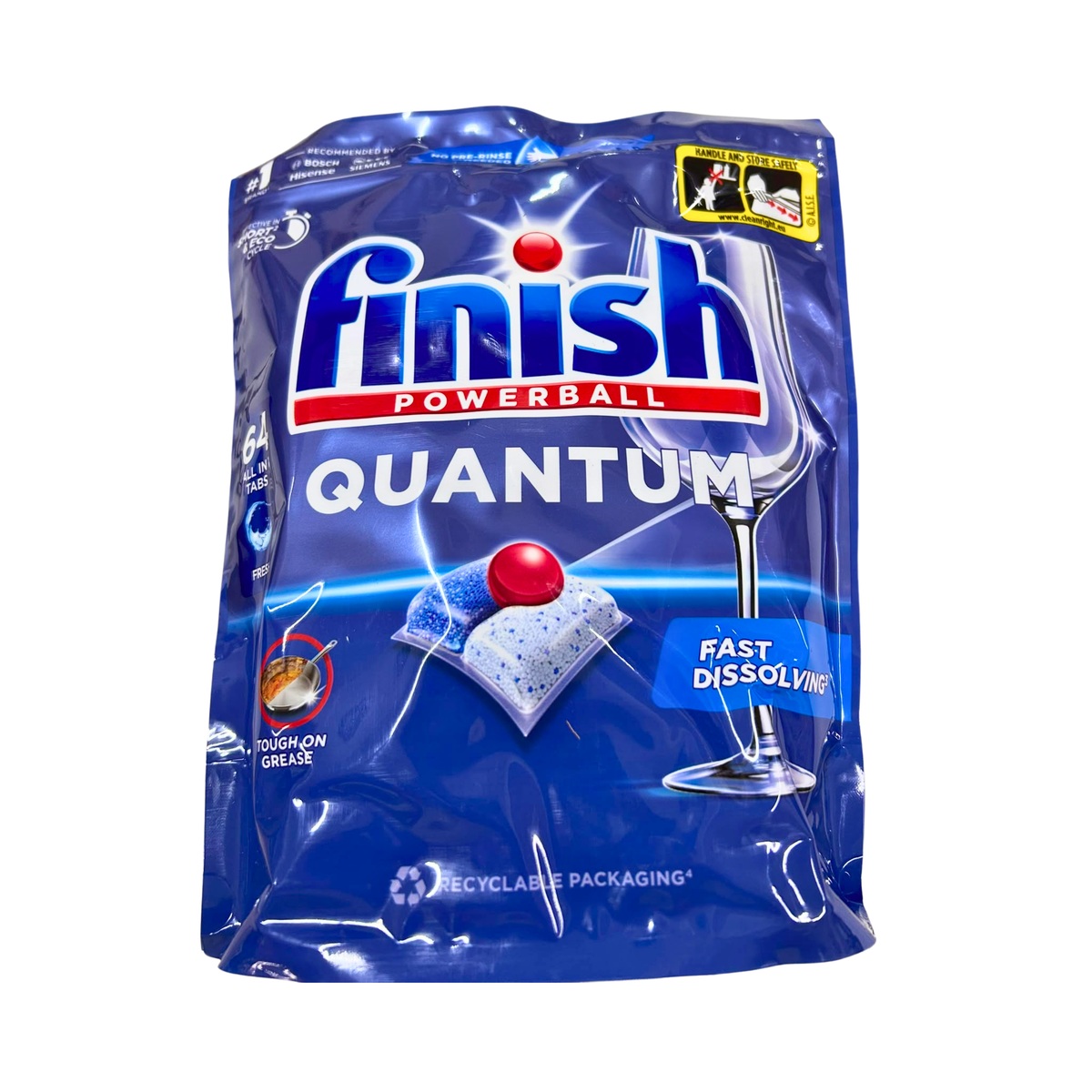 Finish | Quantum Ultimate Dishwasher Tablets 64/90 Tabs | Powerful Dishwashing Capsules | Dishwasher Detergent