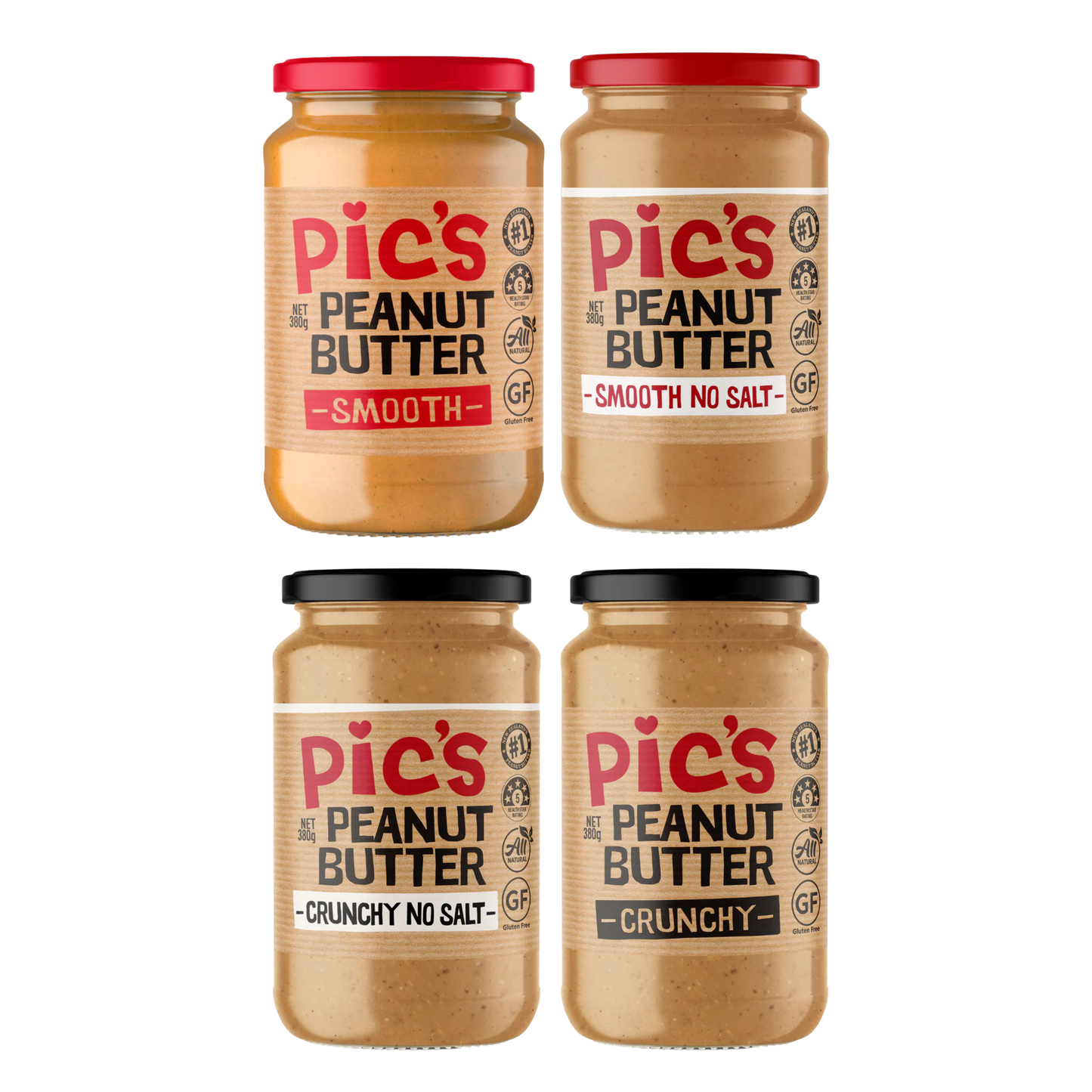 Pic's｜Peanut Better 新西蘭無添加糖 天然花生醬 380g【香港行貨】