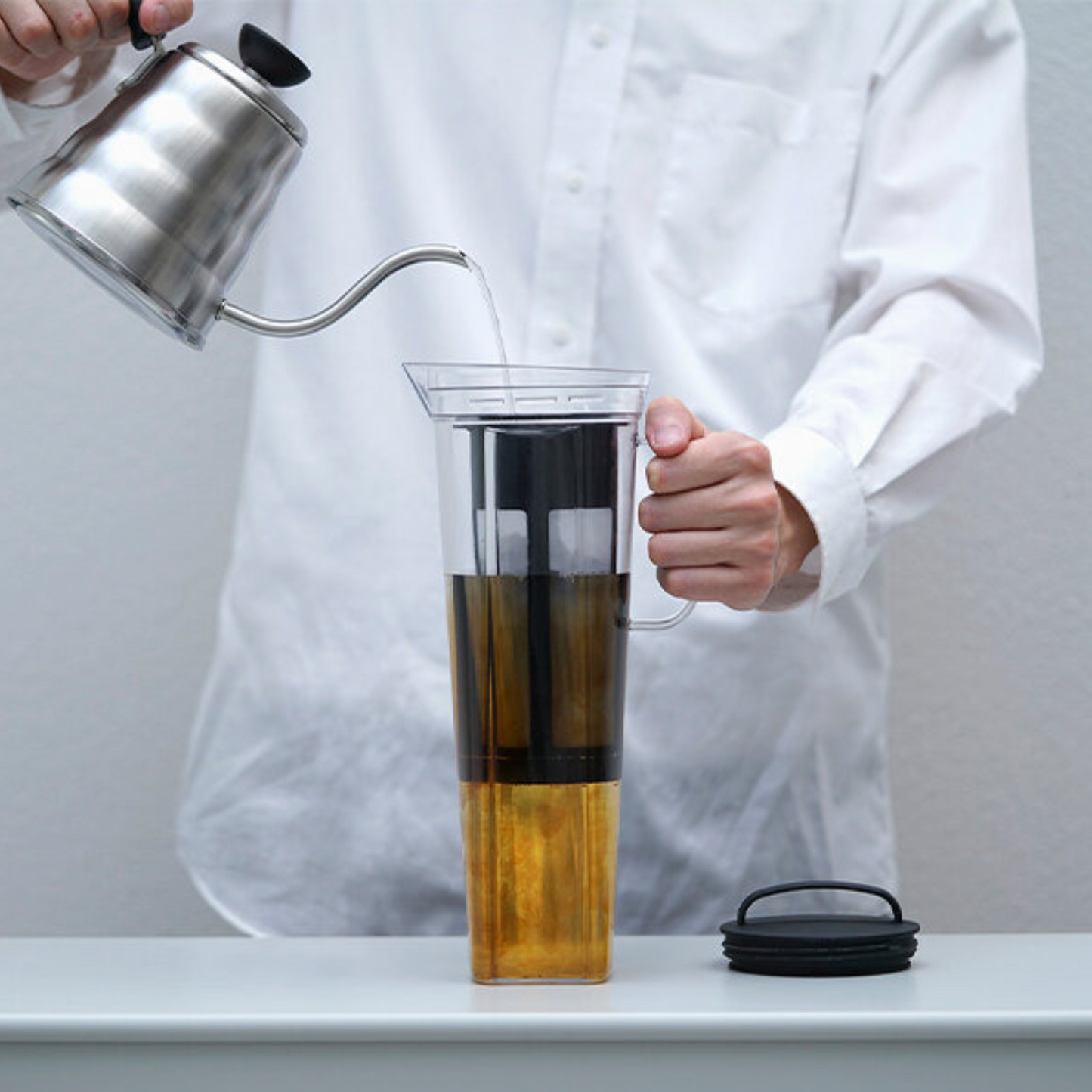 HARIO | Tritan材質 冷泡咖啡壺Rise 2025新款 (840ml, 黑色) Cold Brew Coffee Pitcher RISE CBR-12-B【平行進口】