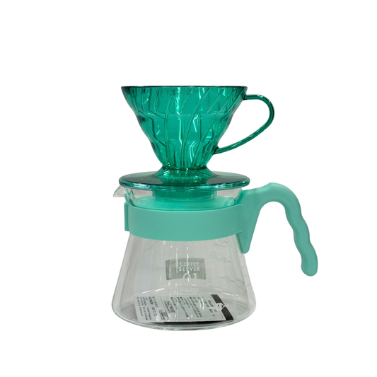 HARIO | V60 01 20周年限量色彩 手沖咖啡壺組 (超值選 附40張濾紙) 日本製 VCSD-01-20CP【平行進口產品】