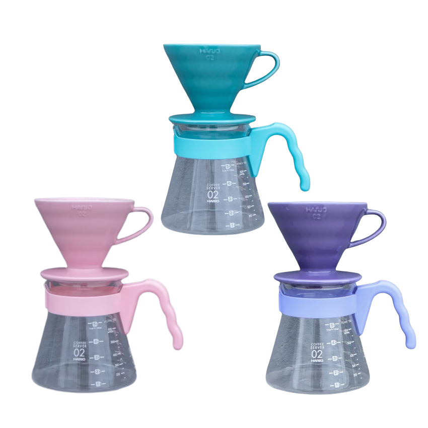 Hario｜V60 02 陶瓷濾杯咖啡壺組套裝EX 彩色手沖咖啡系列 XVDD-02-EX【平行進口產品】
