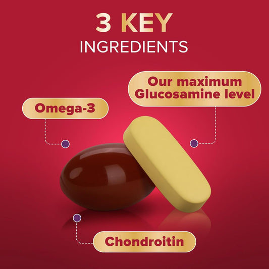 七海健絡｜關節護理補充食品 (30日份) 英國版 JointCare MAX GLUCOSAMINE with Omega-3 【平行進口產品】