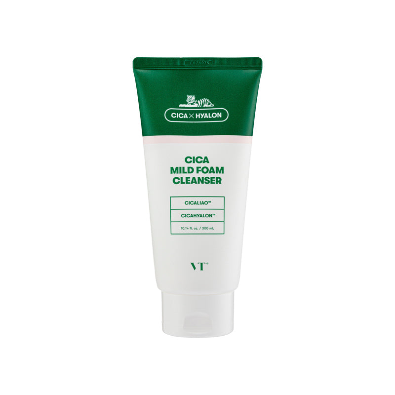 VT｜CICA MILD FOAM CLEANSER 積雪草溫和泡沫潔面乳300ml｜溫和舒緩臉部潔面乳 【平行進口產品】