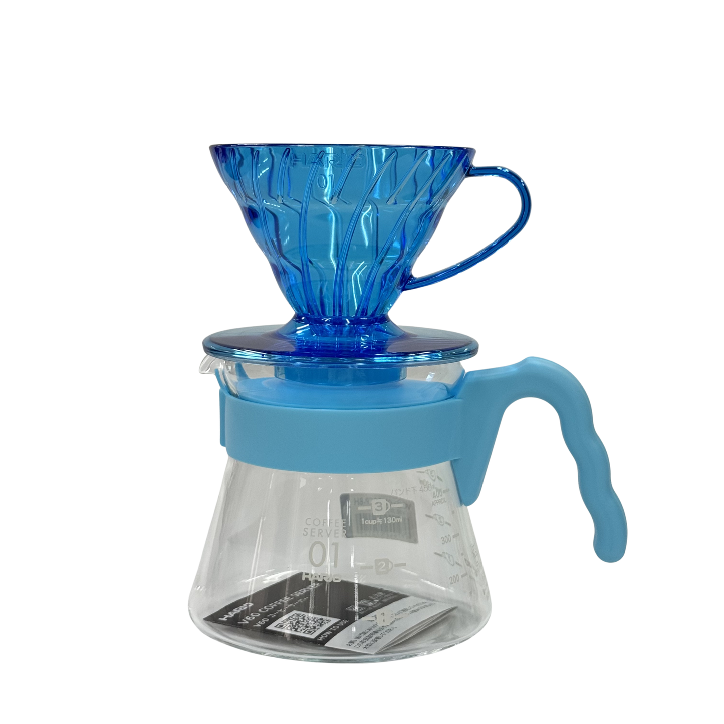 HARIO | V60 01 20周年限量色彩 手沖咖啡壺組 (超值選 附40張濾紙) 日本製 VCSD-01-20CP【平行進口產品】