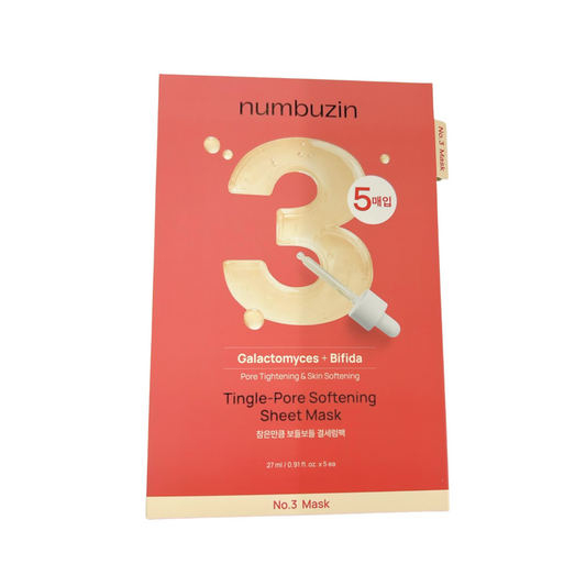 Numbuzin｜"5片裝" No.3 水光收毛孔面膜套裝 韓國數字面膜 numbuz:n Mask No.3 (每片27g*5pcs) *新舊包裝隨機發貨*【平行進口】