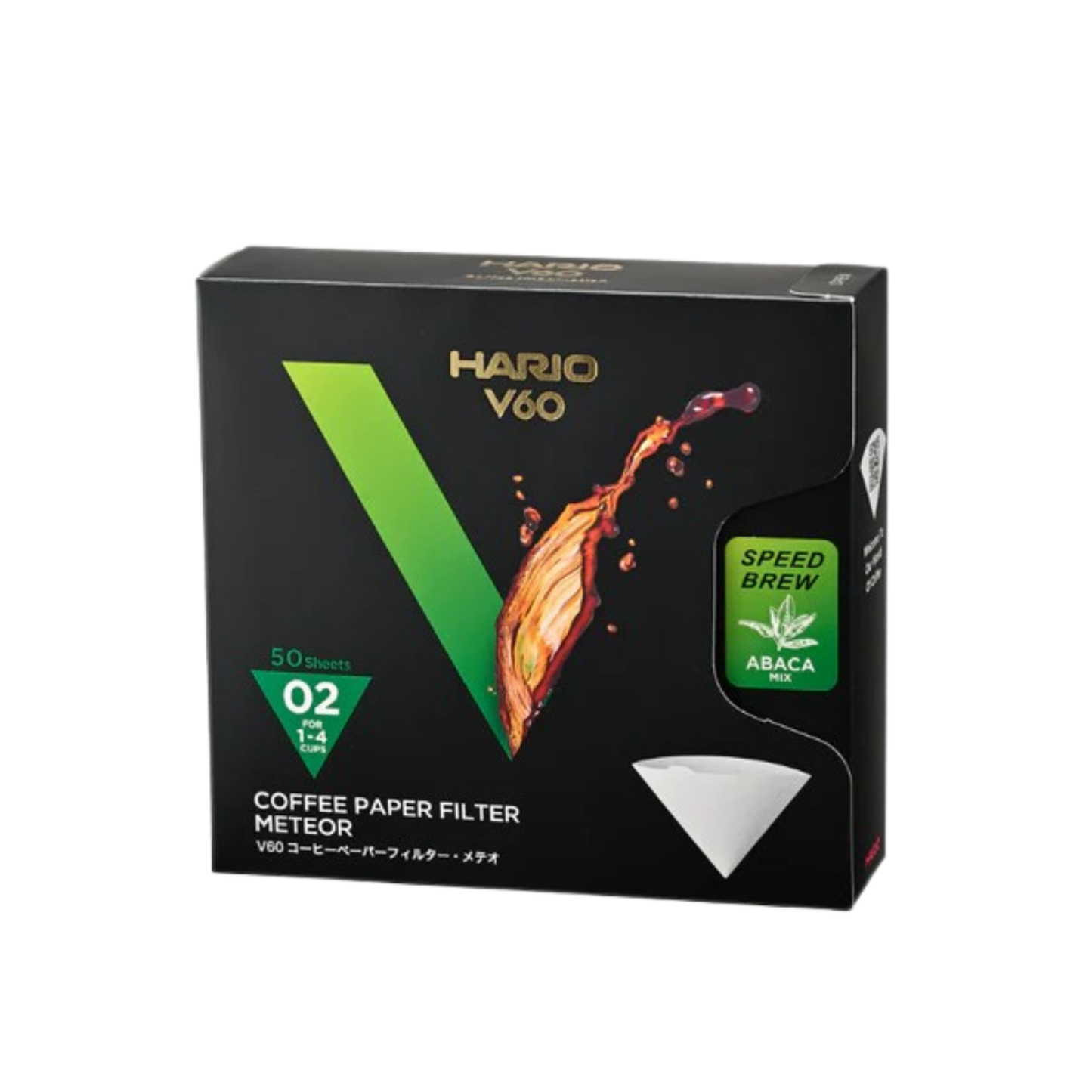 HARIO | 日本製 V60 白色 01/02 流星濾紙 (50入盒裝) 最強流速濾紙【平行進口產品】