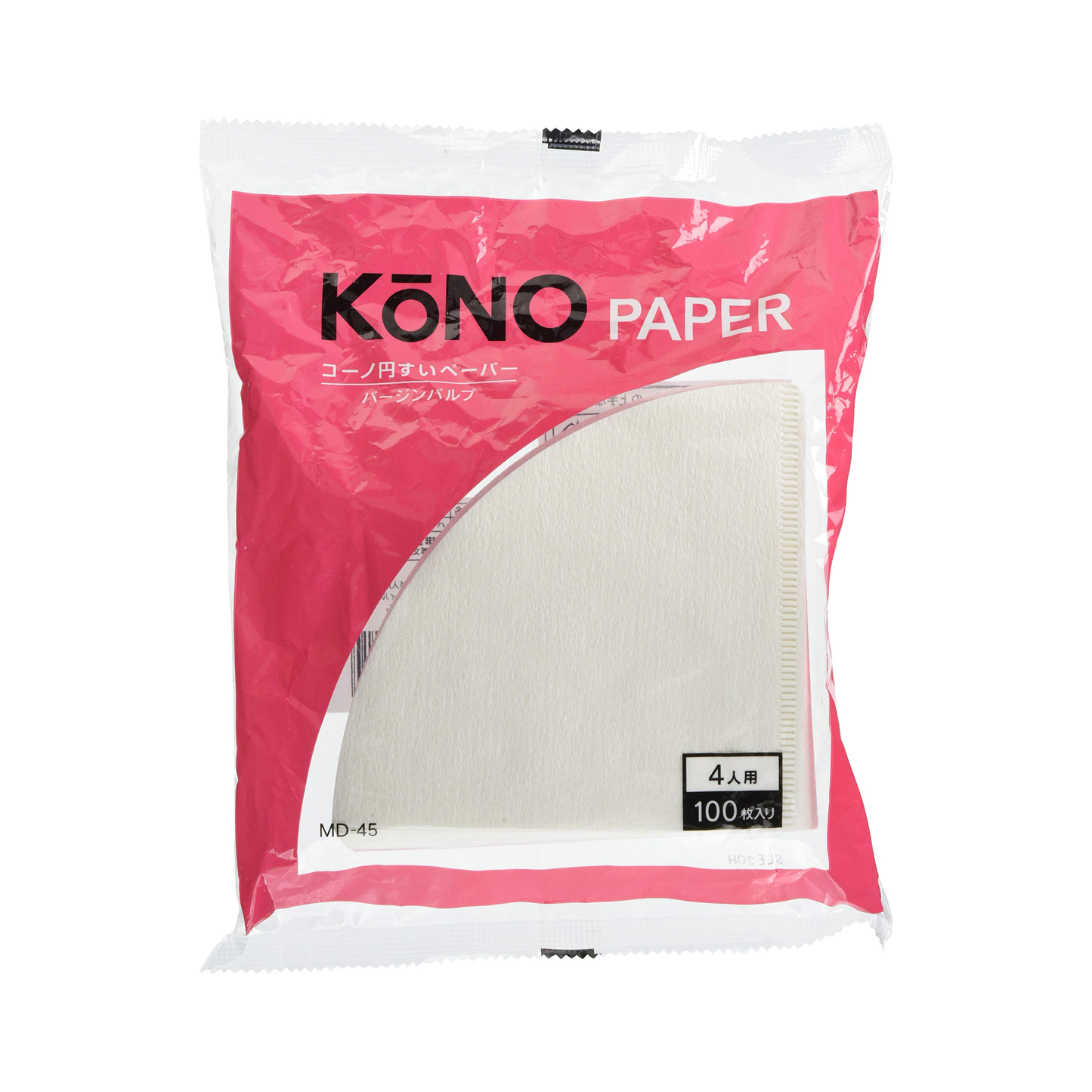 KONO | V02 filter paper 咖啡錐形濾紙 漂白 (1-4杯用) 100張 MD-45W【平行進口】