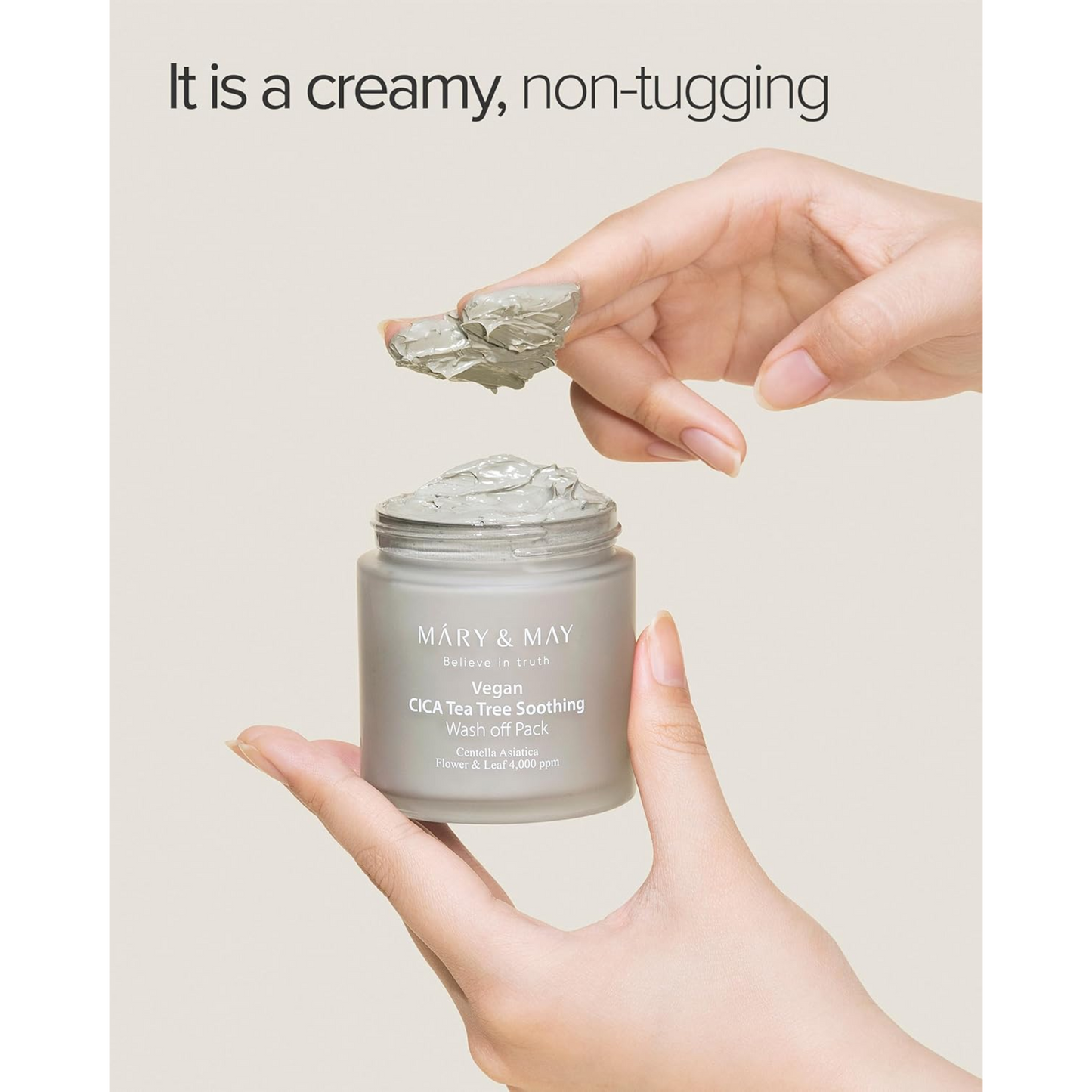Mary&May｜Vegan CICA TeaTree Soothing Wash off Pack 純素積雪草舒緩水洗面膜 125g