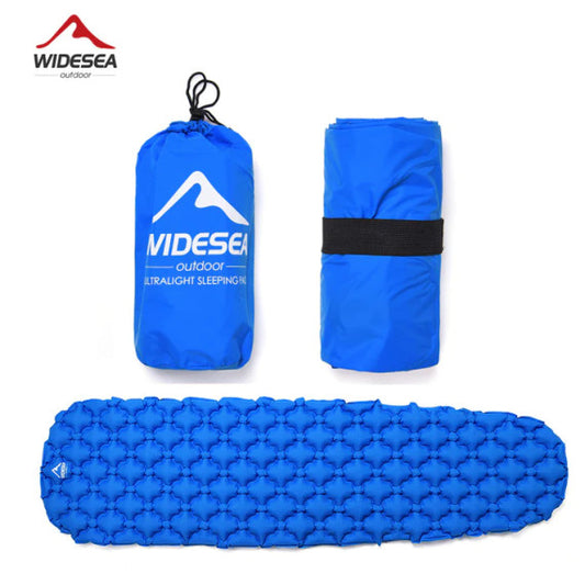 WIDESEA | 露營充氣防潮墊 (藍/橙)