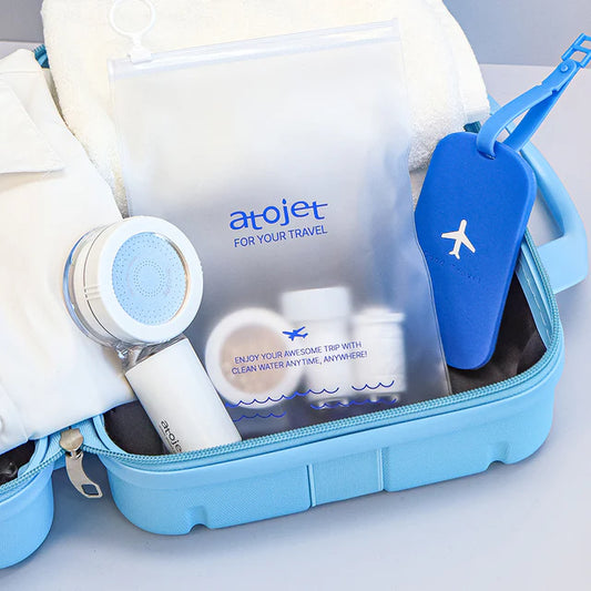 atojet｜第三代迷你蓮蓬頭 花灑套裝(內含花灑*1、濾芯*2、防水袋*1) │ 旅行必備 │ 韓國生產 【香港行貨】