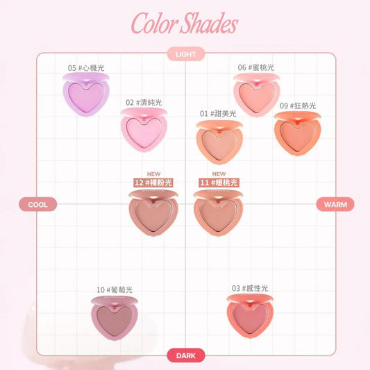 lilybyred｜Luv Beam Cheek Balm Dewy Drop Cheek Gift Box 甜美心型腮紅膏禮盒 Soft Glow 系列 #11/12 裸粉光【平行進口產品】