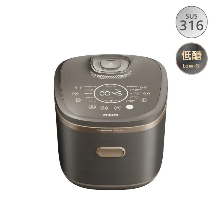 Philips｜HD7000/90 低醣零塗層雙層IH微壓磁應電飯煲 1.5L 【香港行貨｜2年保養】