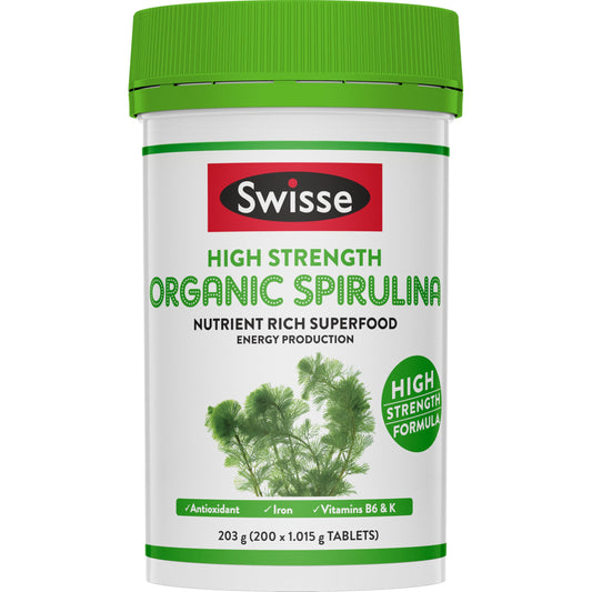 Swisse｜High Strength Organic Spirulina 200 Tablets【Parallel Import Product】