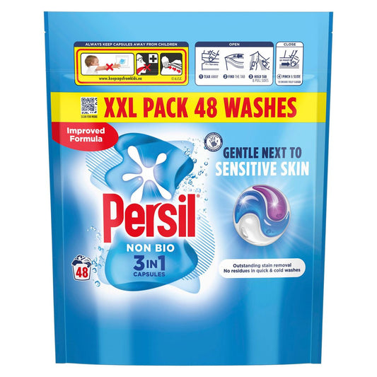 PERSIL 寶絲｜非生物 酵素3合1洗衣凝珠 48次洗滌｜溫和親膚 快速冷水洗滌即可有效去除污漬【平行進口產品】