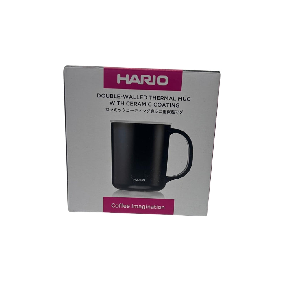HARIO｜Thermal Mug with Ceramic Coating 350ml (CMG-350) - Black/White【Parallel Import Product】